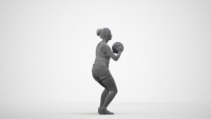photogrammetry 3D woman sport, realistic human model archviz FBX, wireframe side view