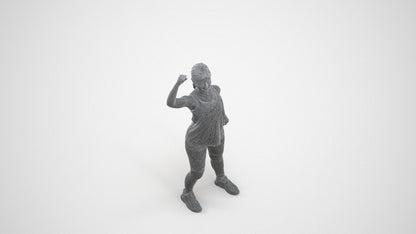 3D scanned girl sport, photorealistic archviz people for Enscape and SketchUp, wireframe three-quarter view