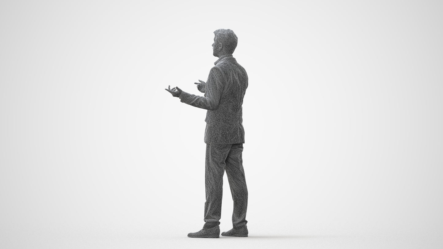 realistic 3D man business, scanned archviz people for Blender and 3ds Max, square thumbnail