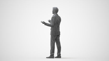 realistic 3D man business, scanned archviz people for Blender and 3ds Max, square thumbnail