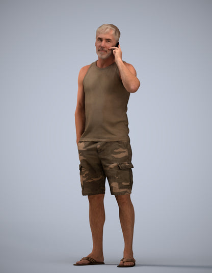 photogrammetry 3D man casual standing, realistic human model archviz FBX