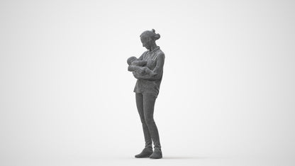 realistic 3D girl casual kids, scanned archviz people for Blender and 3ds Max, square thumbnail