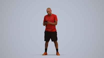 realistic 3D human man sport, archviz people FBX OBJ for Blender, standing pose render