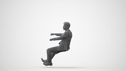 realistic 3D human man business driving, archviz people FBX OBJ for Blender, square thumbnail