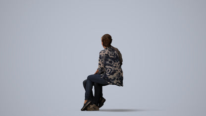 realistic 3D human woman casual couple, archviz people FBX OBJ for Blender, three-quarter view render