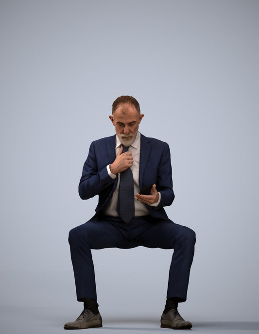 realistic 3D human man business, archviz people FBX OBJ for Blender