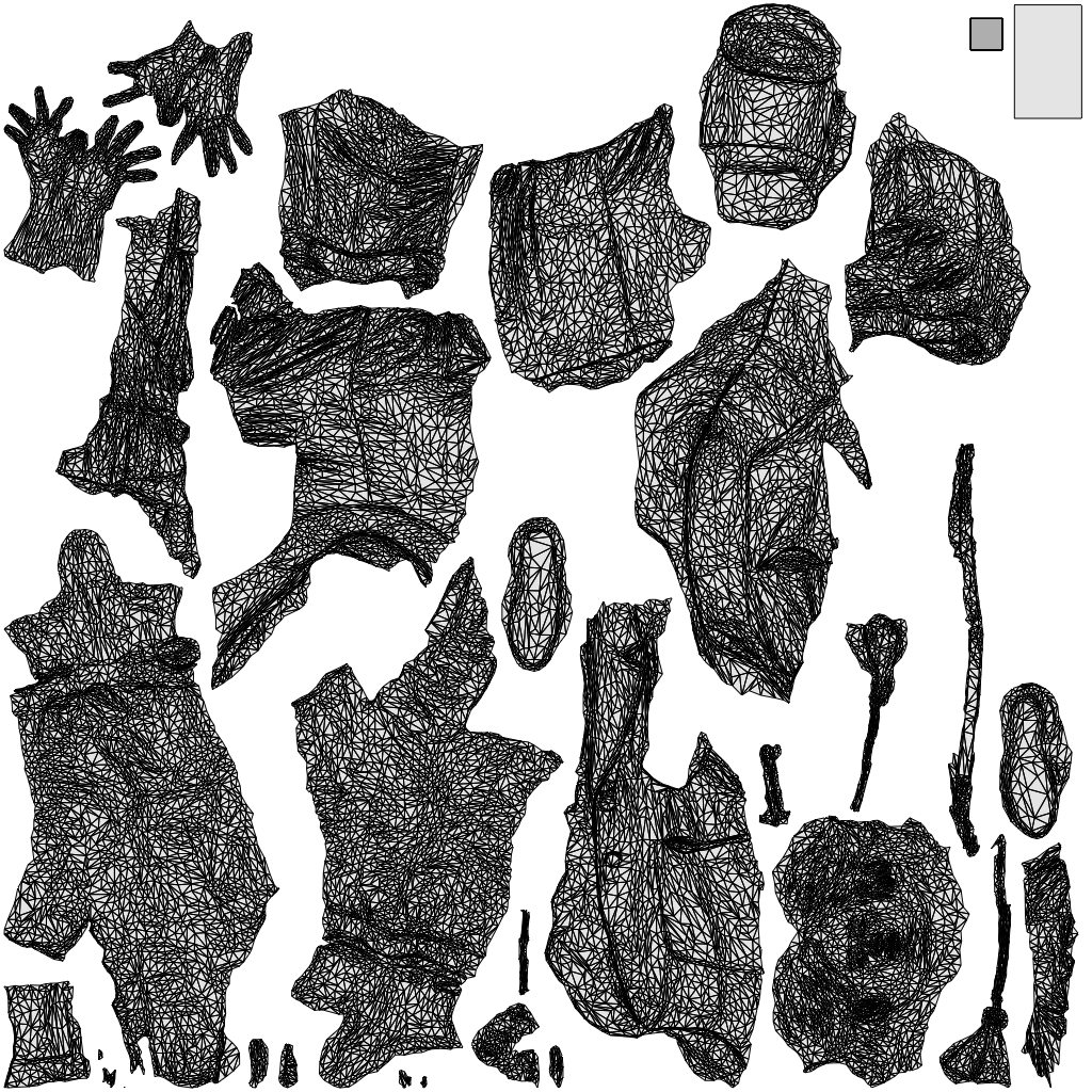3D people model woman casual standing, scanned human for 3ds Max rendering, wireframe top-down view