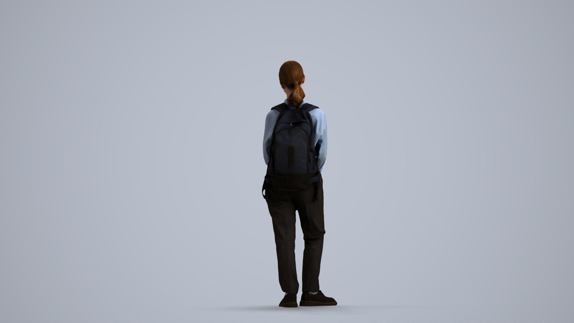 scanned 3D girl kids, photogrammetry people for Enscape and V-Ray, front view render