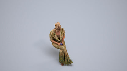 realistic 3D woman casual standing, scanned archviz people for Blender and 3ds Max, back view render