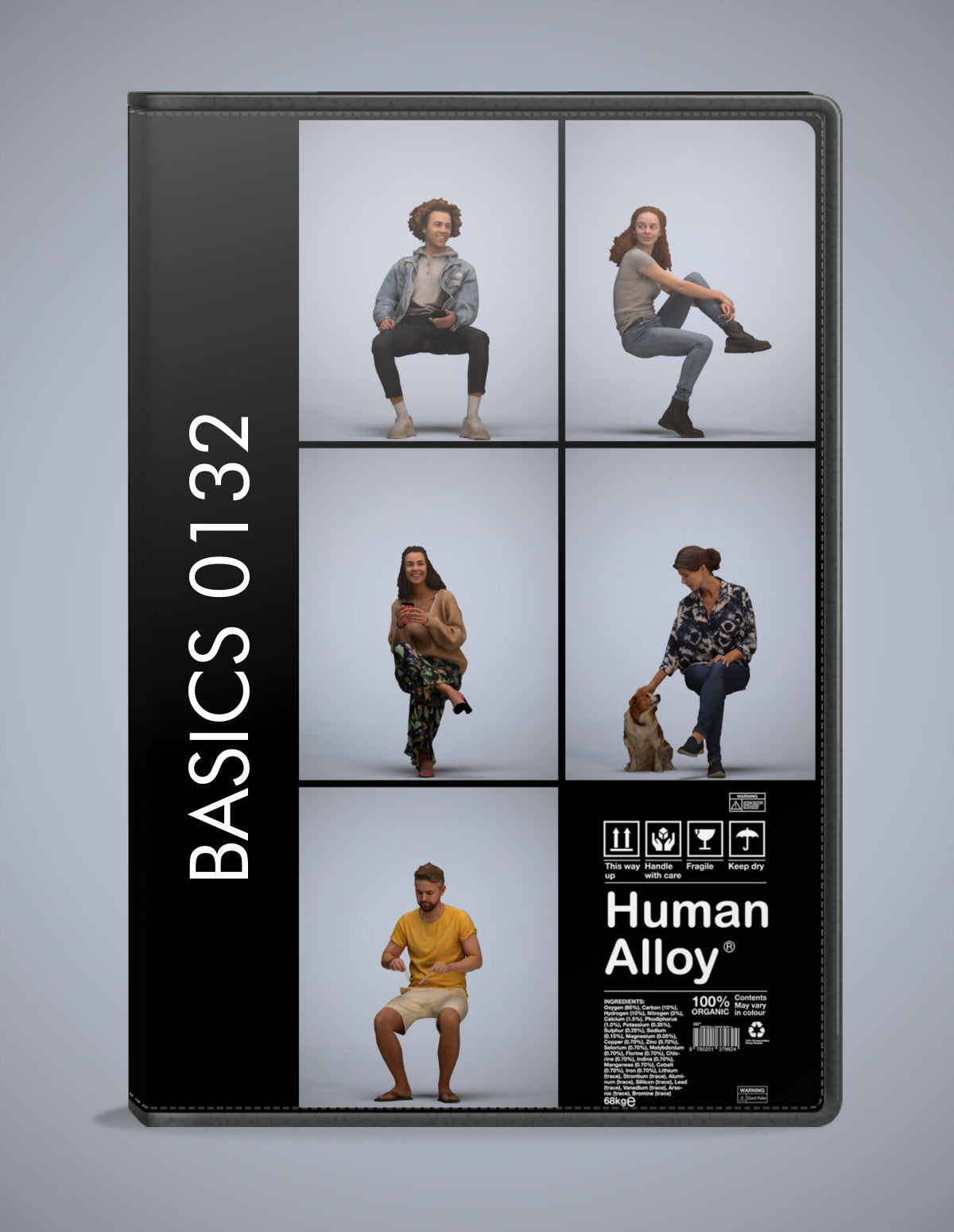 3D people models sitting bundle, 5 scanned humans for 3ds Max rendering