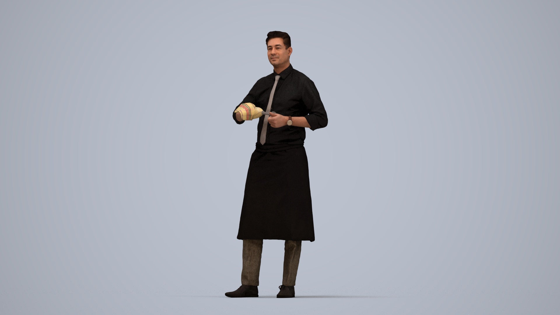 photogrammetry 3D man standing, realistic human model archviz FBX, top-down view render