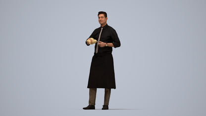 photogrammetry 3D man standing, realistic human model archviz FBX, top-down view render