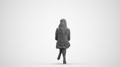 realistic 3D human woman business, archviz people FBX OBJ for Blender, wireframe front view