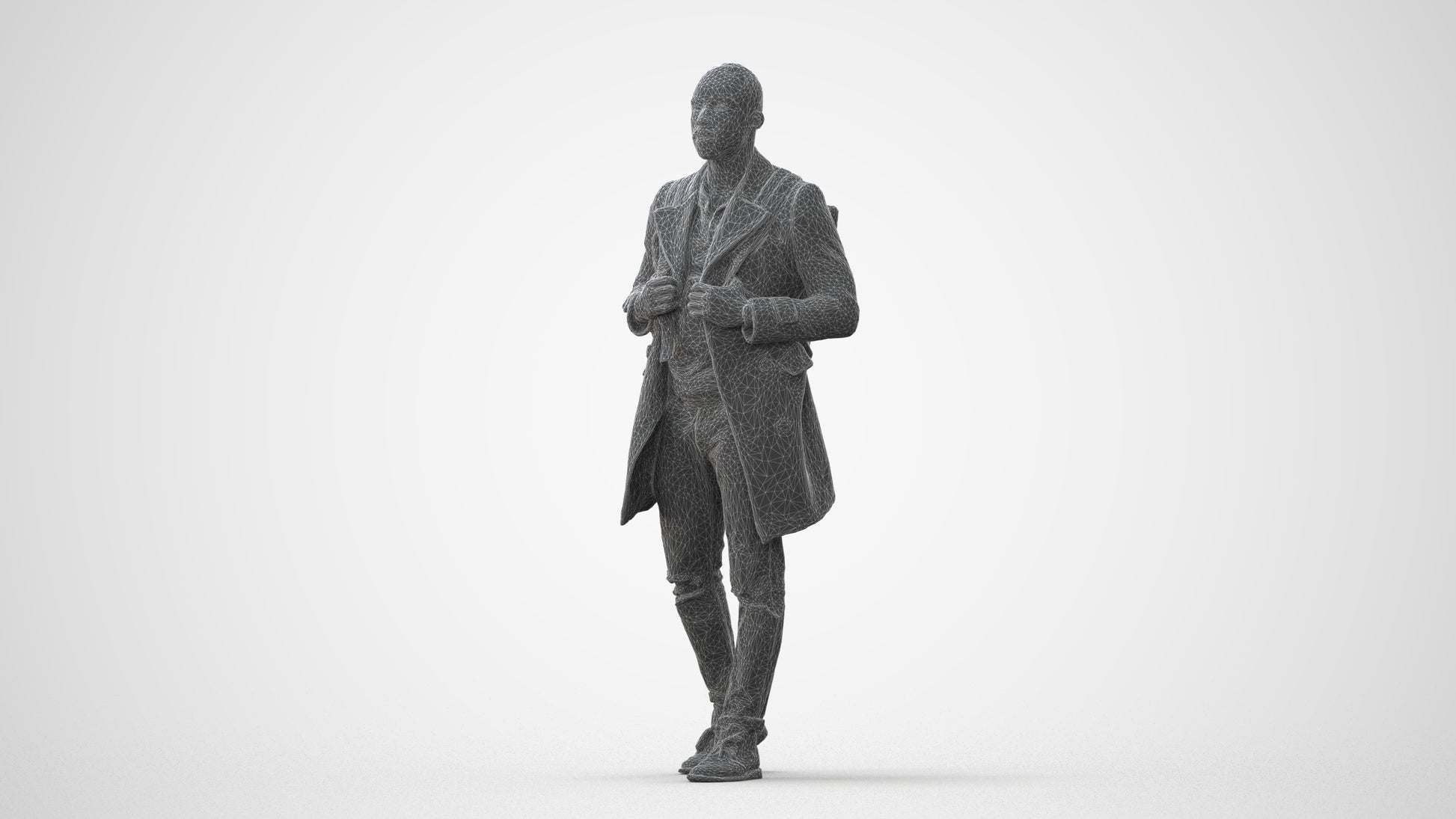 3D people model man casual walking, scanned human for 3ds Max rendering, square thumbnail