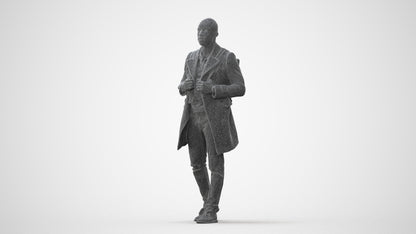 3D people model man casual walking, scanned human for 3ds Max rendering, square thumbnail