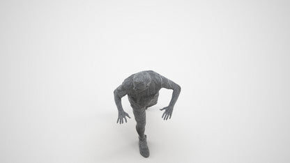 3D people model man sport, scanned human for 3ds Max rendering, wireframe three-quarter view