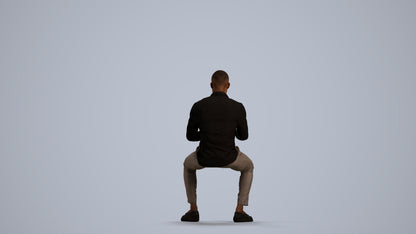 scanned 3D man business, photogrammetry people for Enscape and V-Ray, front view render