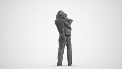 realistic 3D human girl casual kids, archviz people FBX OBJ for Blender, wireframe front view