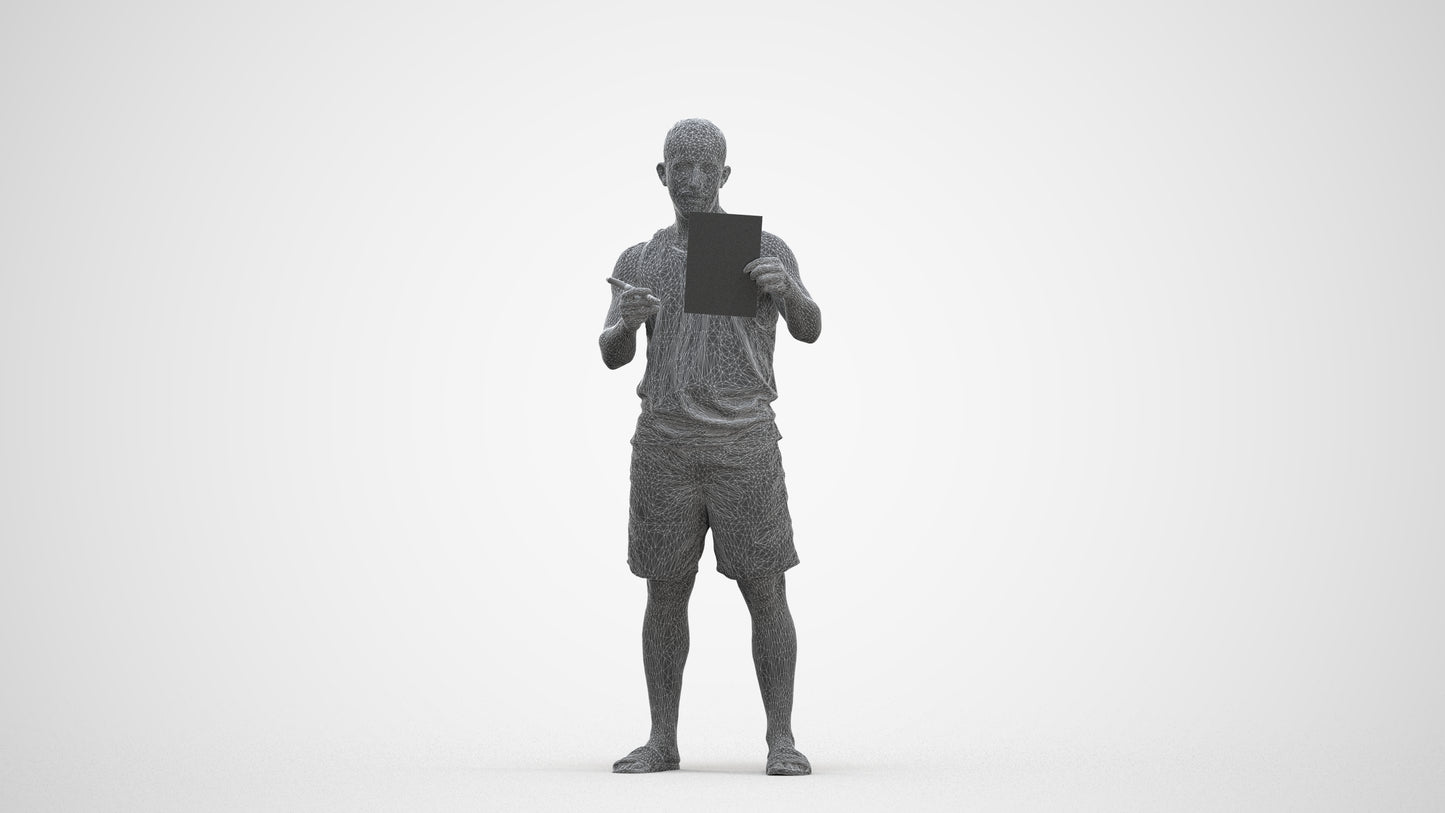 realistic 3D people man standing, render-ready for V-Ray and Corona, FBX OBJ, three-quarter front view render