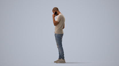 realistic 3D people man casual standing, render-ready for V-Ray and Corona, FBX OBJ, three-quarter view render