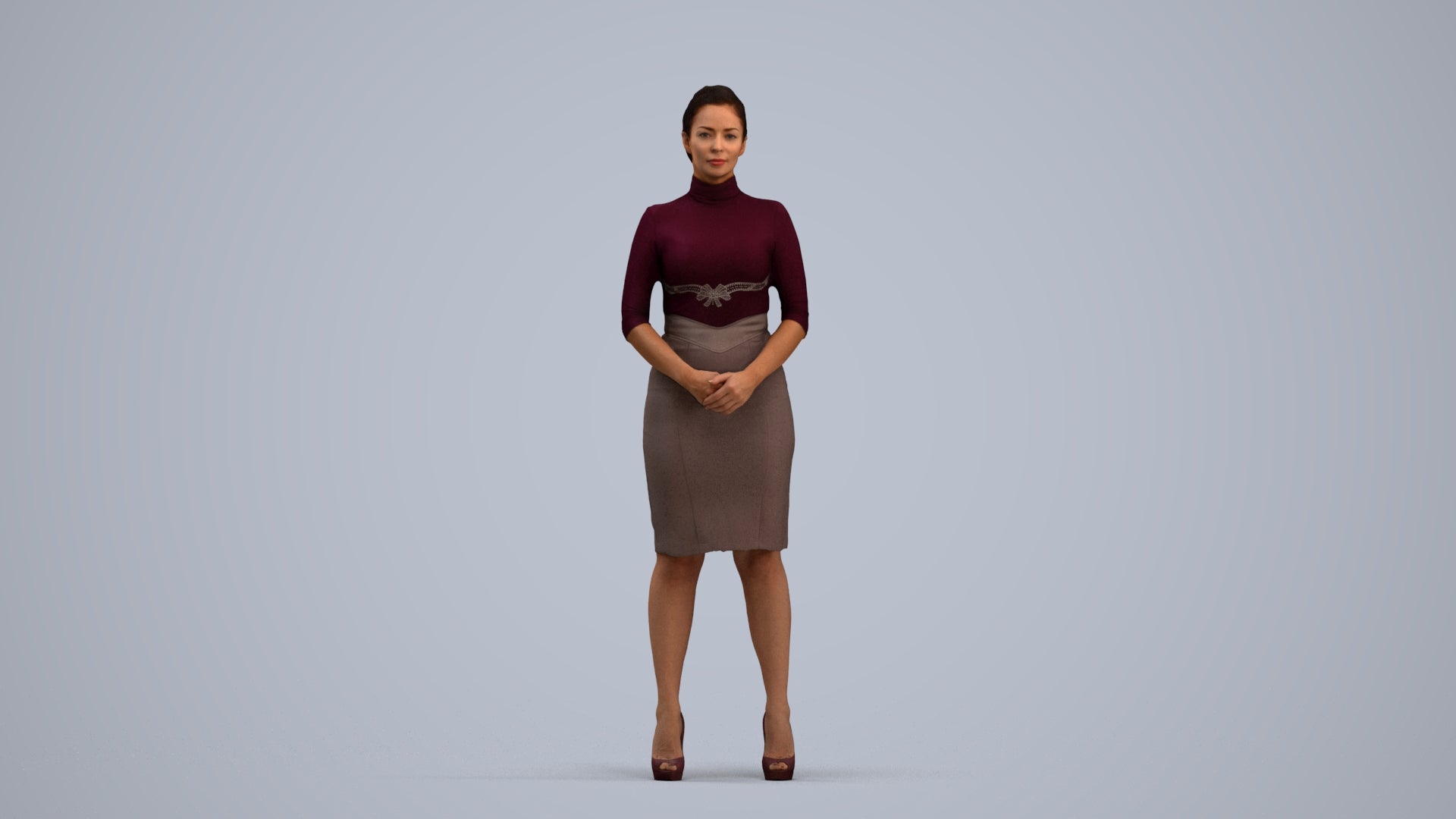 scanned 3D woman business, photogrammetry people for Enscape and V-Ray, standing pose render