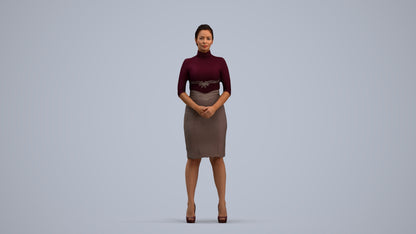 scanned 3D woman business, photogrammetry people for Enscape and V-Ray, standing pose render