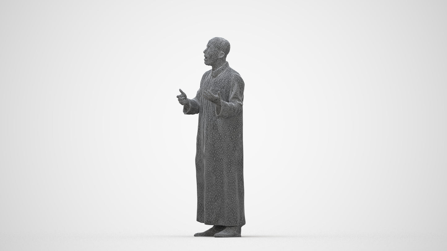 realistic 3D human man standing, archviz people FBX OBJ for Blender, wireframe back view