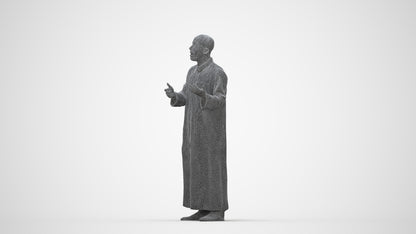 realistic 3D human man standing, archviz people FBX OBJ for Blender, wireframe back view