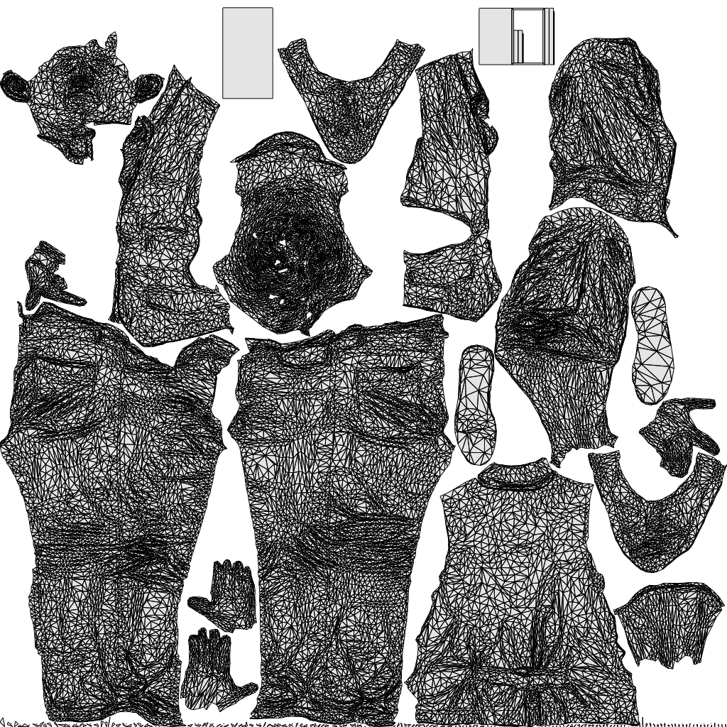 scanned 3D man casual walking, photogrammetry people for Enscape and V-Ray, wireframe top-down view