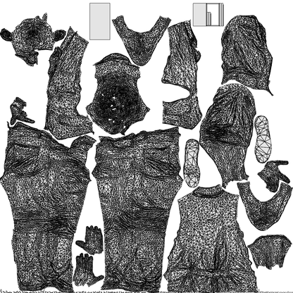 scanned 3D man casual walking, photogrammetry people for Enscape and V-Ray, wireframe top-down view