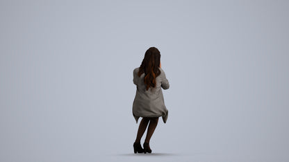 scanned 3D woman business sitting, photogrammetry people for Enscape and V-Ray, front view render