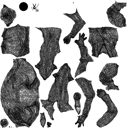 scanned 3D woman casual sitting, photogrammetry people for Enscape and V-Ray, wireframe top-down view