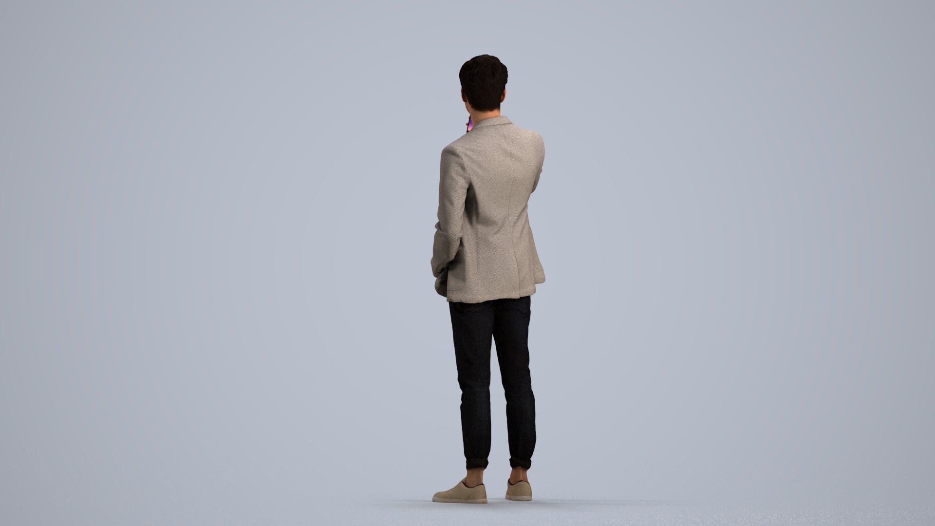realistic 3D people man business standing, render-ready for V-Ray and Corona, FBX OBJ, front view render
