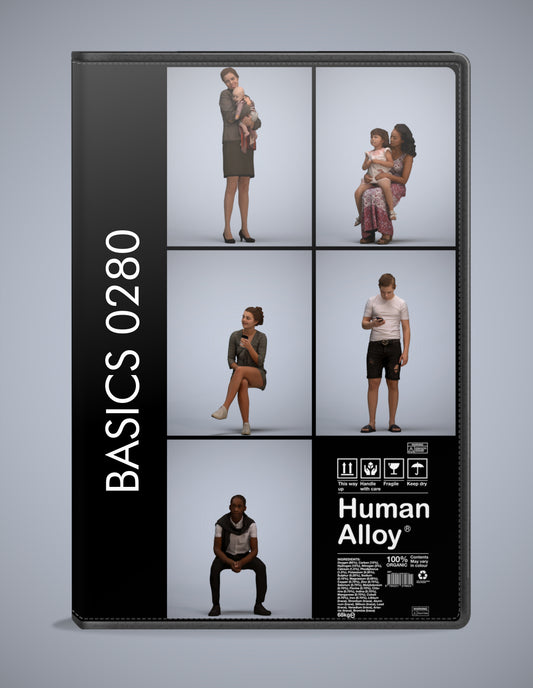 3D people models kids bundle, 5 scanned humans for 3ds Max rendering
