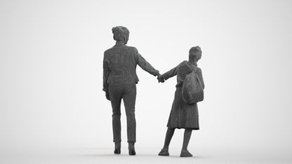 realistic 3D girl kids, scanned archviz people for Blender and 3ds Max, wireframe front view