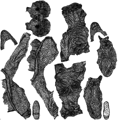 realistic 3D people man casual standing, render-ready for V-Ray and Corona, FBX OBJ, wireframe top-down view