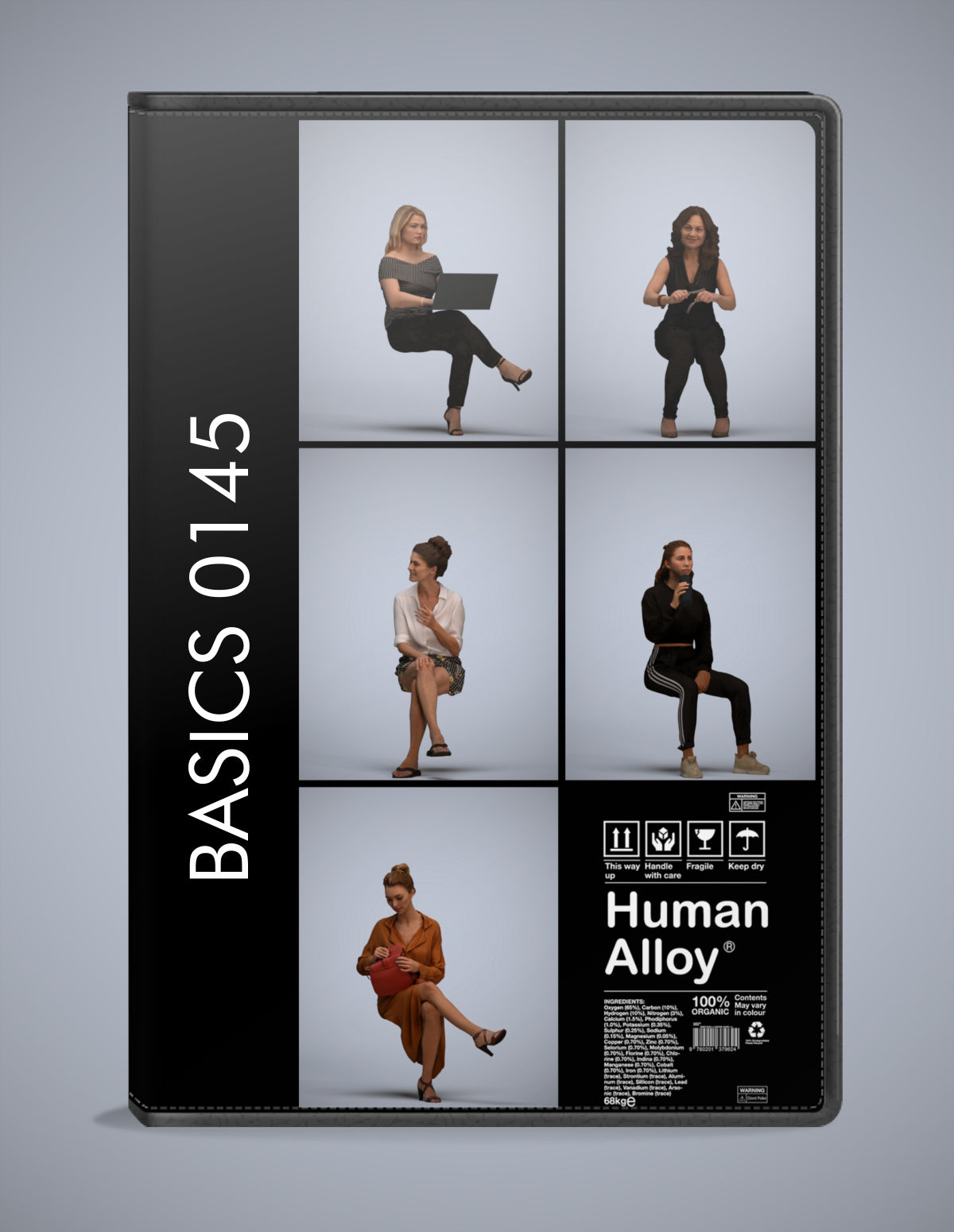 scanned 3D people sitting collection, 5 photogrammetry models for Enscape and V-Ray