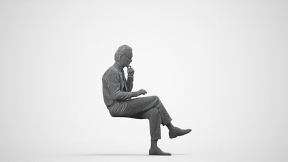 realistic 3D people man business, render-ready for V-Ray and Corona, FBX OBJ, wireframe side view
