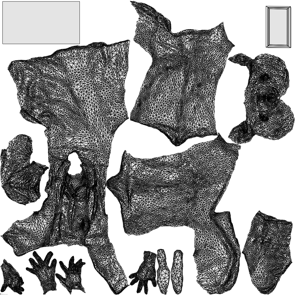 scanned 3D woman business, photogrammetry people for Enscape and V-Ray, wireframe top-down view