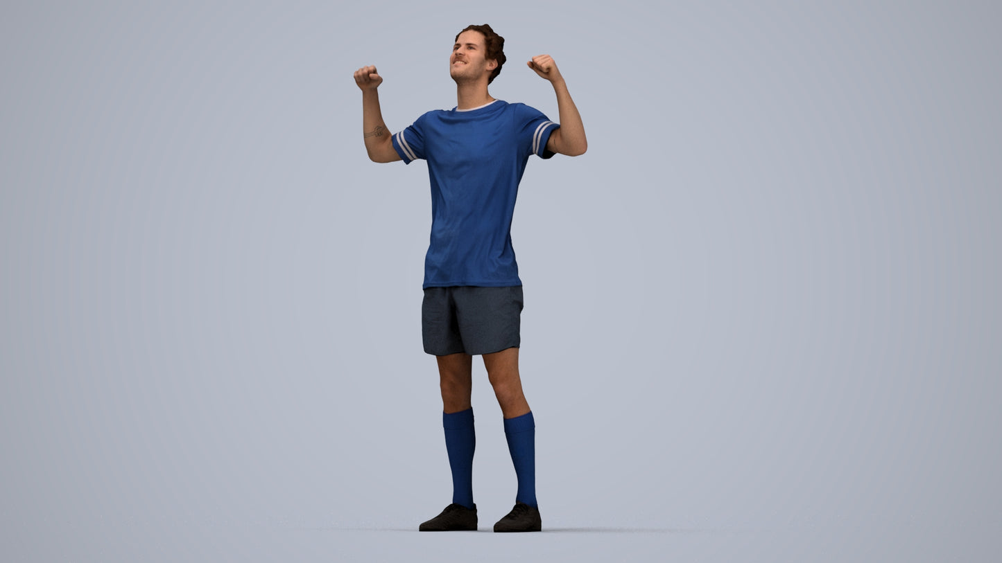 scanned 3D man sport, photogrammetry people for Enscape and V-Ray, top-down view render