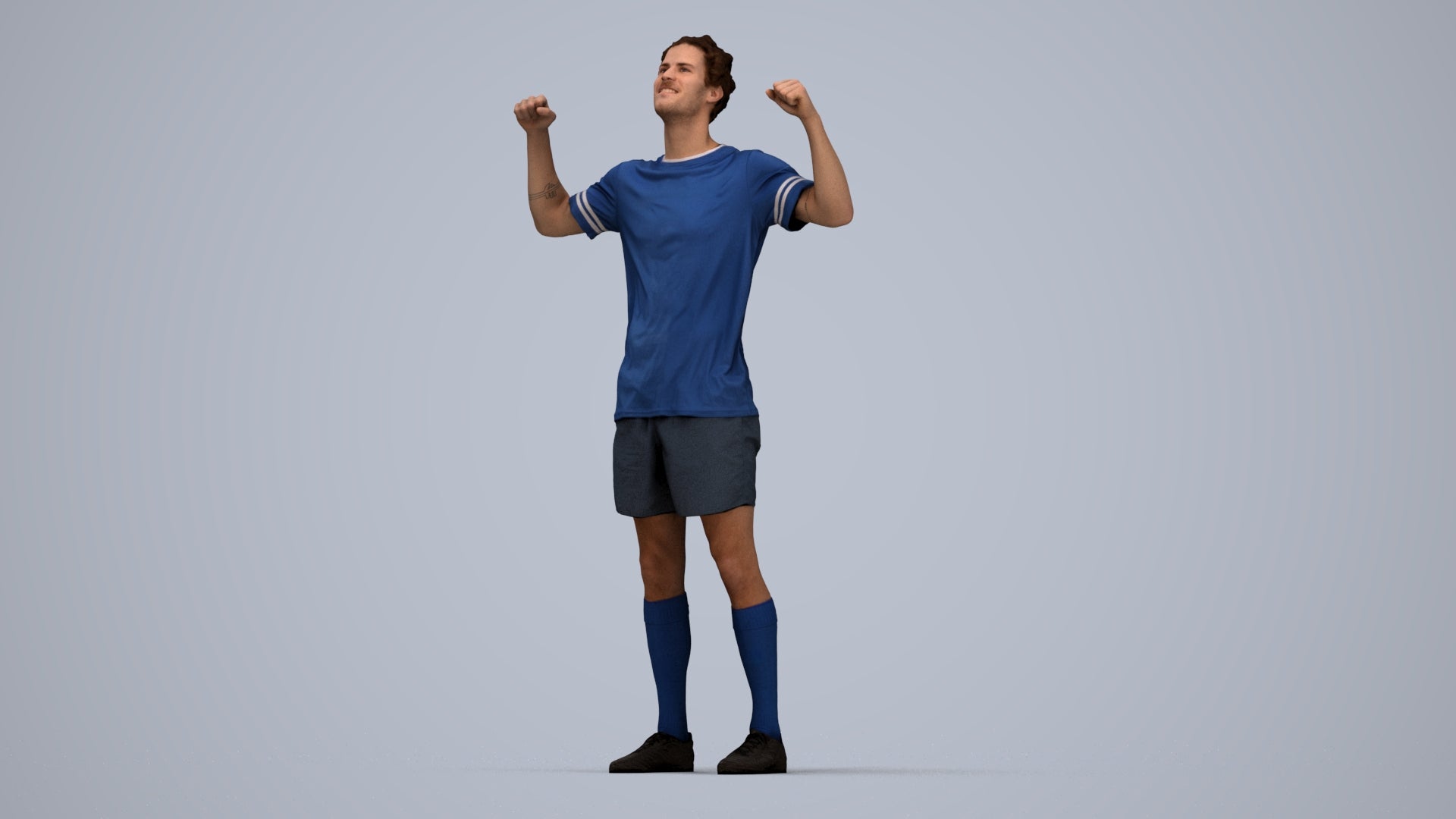 scanned 3D man sport, photogrammetry people for Enscape and V-Ray, top-down view render