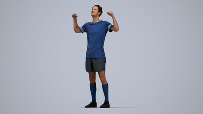 scanned 3D man sport, photogrammetry people for Enscape and V-Ray, top-down view render