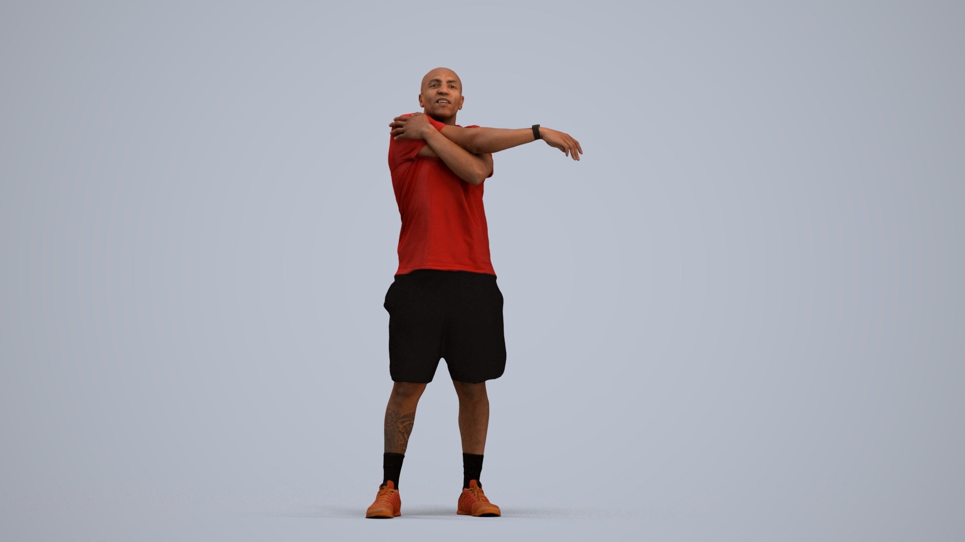 3D scanned man sport, photorealistic archviz people for Enscape and SketchUp, standing pose render
