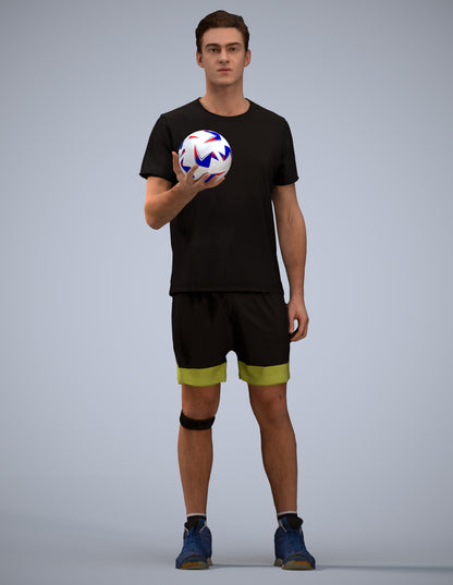 realistic 3D human man sport, archviz people FBX OBJ for Blender