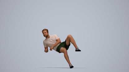3D human model man casual sitting, photogrammetry scanned person for archviz, top-down view render
