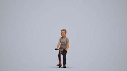 3D people model boy casual kids, scanned human for 3ds Max rendering, standing pose render
