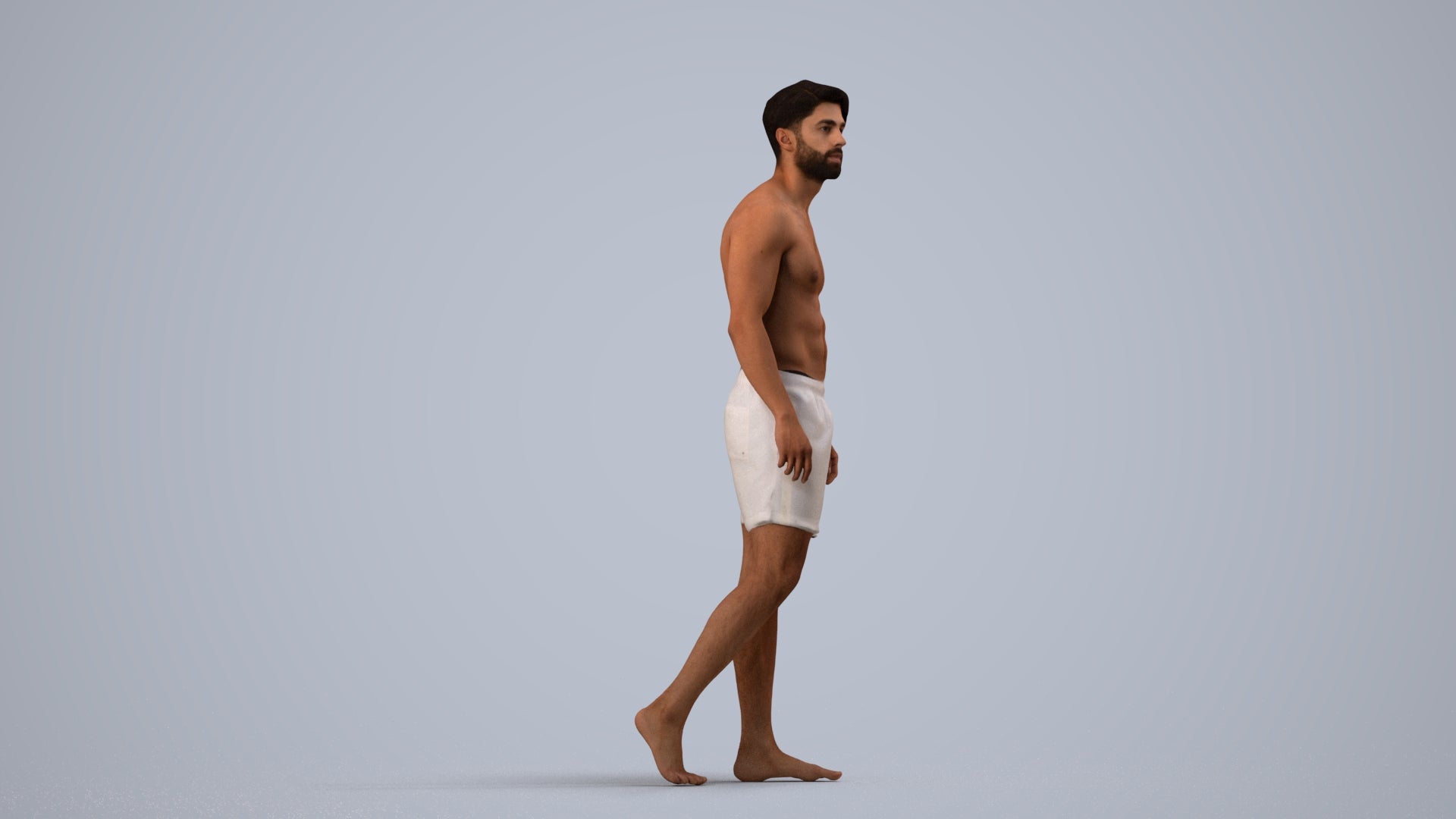 realistic 3D people man pool, render-ready for V-Ray and Corona, FBX OBJ, side view render