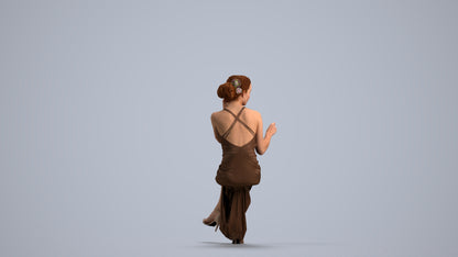 3D human model woman formal formalaffairs, photogrammetry scanned person for archviz, front view render
