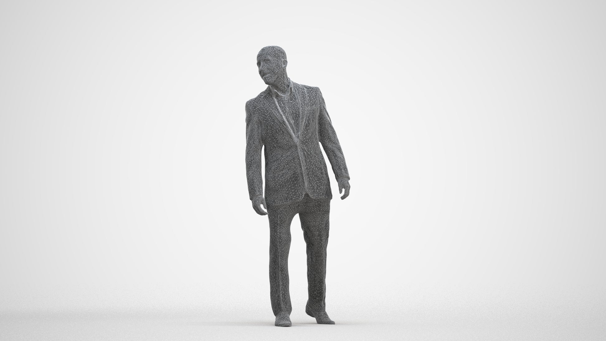 photogrammetry 3D man business, realistic human model archviz FBX, three-quarter front view render