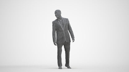 photogrammetry 3D man business, realistic human model archviz FBX, three-quarter front view render
